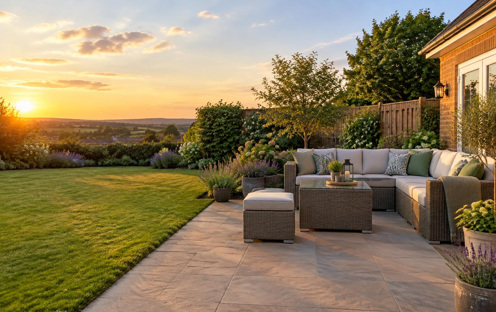 Garden in a warm modern home