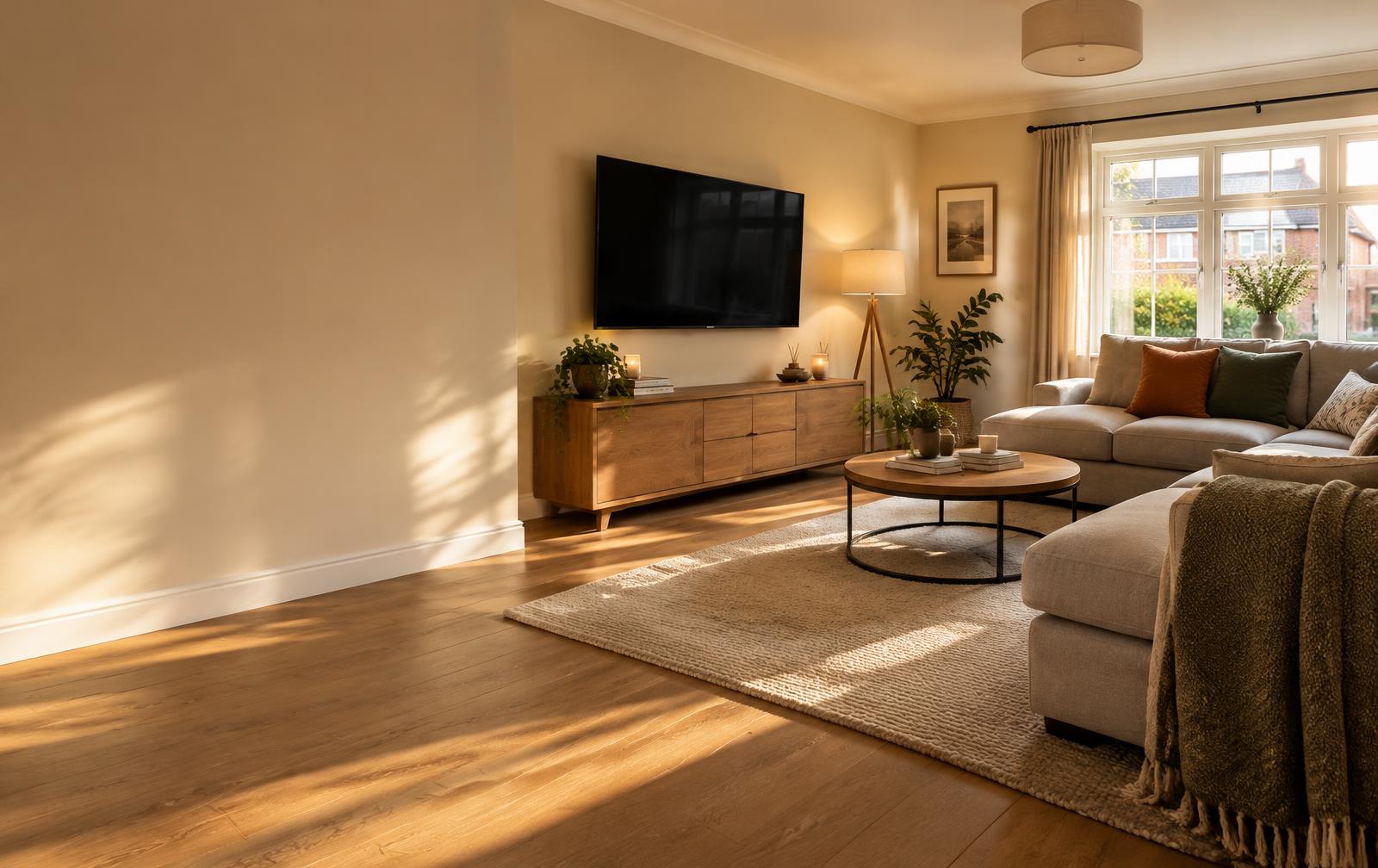 Living in a warm modern home